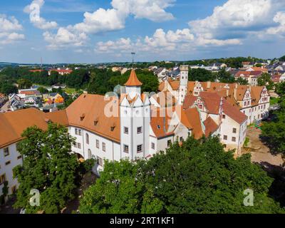 Hinterglauchau Castle is a Renaissance castle in Glauchau in western Saxony. It was built from 1470 onwards on the site of a castle built around 1170 Stock Photo