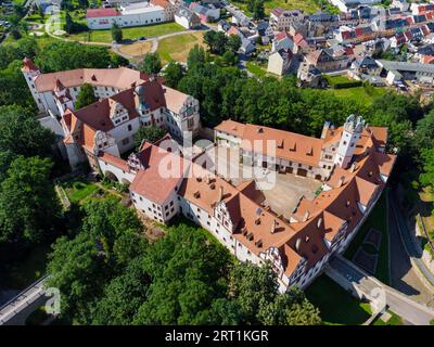 Hinterglauchau Castle is a Renaissance castle in Glauchau in western Saxony. It was built from 1470 onwards on the site of a castle built around 1170 Stock Photo