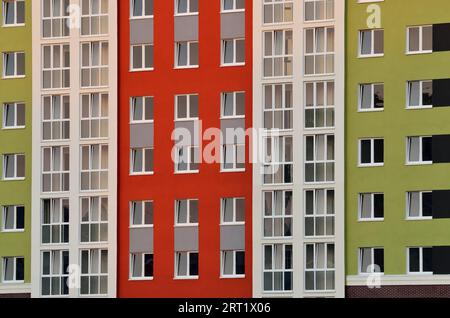 Fragment of a modern new multi-storey residential public building Stock Photo