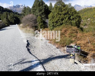 Queenstown, New Zealand, September 24th 2019: Mountain bike trails at Seven Mile Recreation Reserve and Eagles Nest Stock Photo