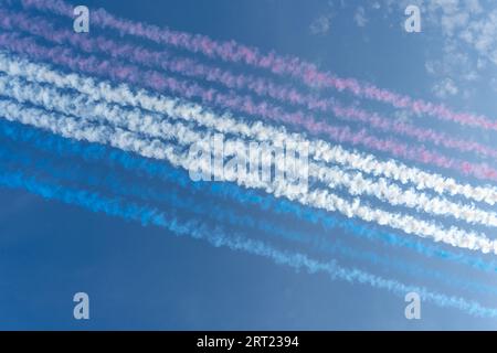 Gateshead, UK. 10th September 2023. Great North Run 2023. Red Arrows fly over Tyne Bridge as runners take part in the half marathon, Credit: Hazel Plater/Alamy Live News Stock Photo