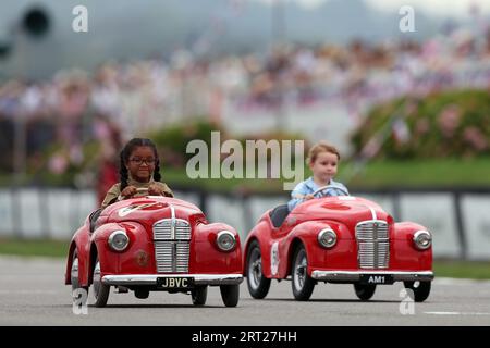 Young racers compete in the Settrington Cup at the Goodwood Revival at the Goodwood Motor Circuit in West Sussex. Picture date: Sunday September 10, 2023. Stock Photo