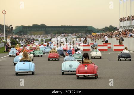 Young racers compete in the Settrington Cup at the Goodwood Revival at the Goodwood Motor Circuit in West Sussex. Picture date: Sunday September 10, 2023. Stock Photo