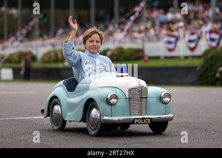 Young racers compete in the Settrington Cup at the Goodwood Revival at the Goodwood Motor Circuit in West Sussex. Picture date: Sunday September 10, 2023. Stock Photo