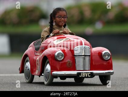 Young racers compete in the Settrington Cup at the Goodwood Revival at the Goodwood Motor Circuit in West Sussex. Picture date: Sunday September 10, 2023. Stock Photo