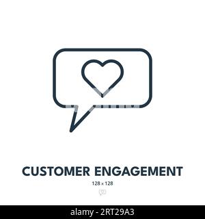 Customer Engagement Icon. User, Client, Consumer. Editable Stroke. Simple Vector Icon Stock Vector