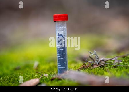 test tube in a field in australia Stock Photo