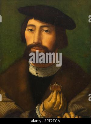 Portrait of the poet Janus Secundus (1511-1536). Private Collection. Stock Photo