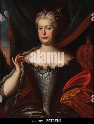 Portrait of Elisabeth Christine of Brunswick-Wolfenb&#xfc;ttel (1691-1750), Holy Roman Empress, ca 1720. Private Collection. Stock Photo