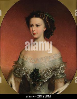 Portrait of Elisabeth of Bavaria, ca 1854. Private Collection. Stock Photo