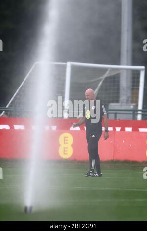 Cardiff, UK. 10th Sep, 2023. Aaron Ramsey of Wales during the Wales football  team training at Hensol, Vale of Glamorgan in South Wales on Sunday 10th  September 2023. The team are training