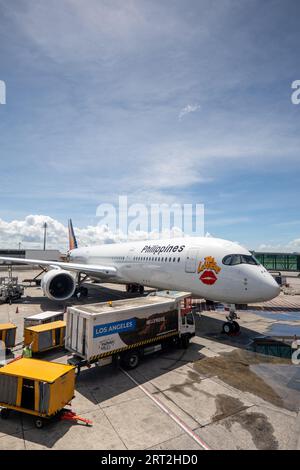 Manila, Philippines - June 10 2023: Philippines Airlines aircraft on runway at Manila Ninoy Aquino International Airport  Stock Photo