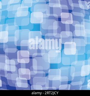 3D warped squares on blue background Stock Vector