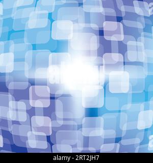 3D warped squares on blue background vector Stock Vector
