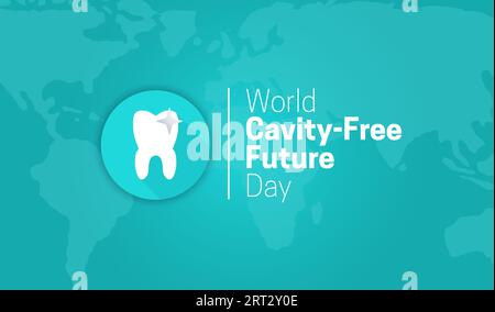 World Cavity-Free Future Day Teal Background Illustration Stock Vector