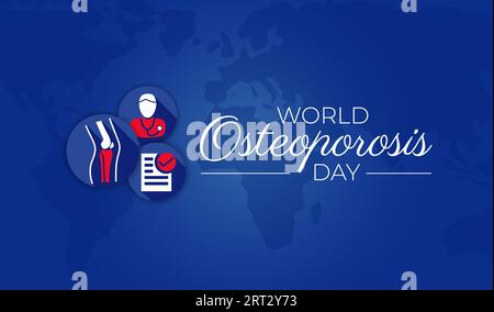 World Osteoporosis Day Red and Blue Background Illustration Stock Vector