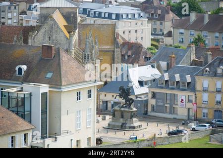 Equestrian statue of William the Conqueror in Falaise France Stock Photo