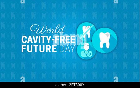 World Cavity-Free Future Day Blue Background Illustration Stock Vector
