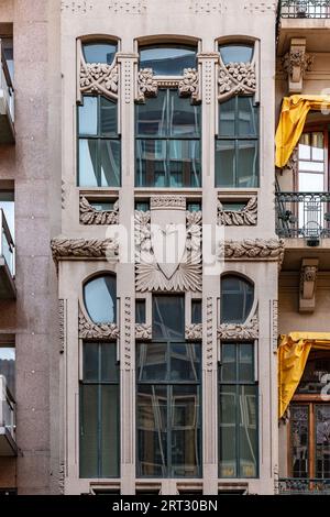 Detail from traditional architecture in Zaragoza, the capital of Aragon region of Spain. Stock Photo