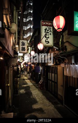 TOKYO, JAPAN, MAY 10, 2019, Nonbei Yokocho or 'Drunkard's Alley' is a famous laneway with bars and restaurants in Shibuya, central Tokyo, Japan Stock Photo