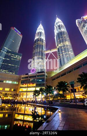 Kuala Lumpur, Malaysia, March 21 2019: The Kuala Lumpur skyline featuring the Petronas Twin Towers in Malaysia Stock Photo