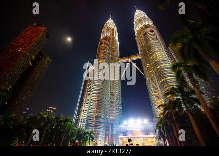 Kuala Lumpur, Malaysia, March 21 2019: The Kuala Lumpur skyline featuring the Petronas Twin Towers in Malaysia Stock Photo