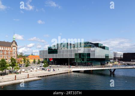 Copenhagen, Denmark, August 21, 2019: The Danish Architecture Center DAC, a modern glass building Stock Photo