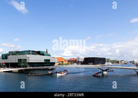 Copenhagen, Denmark, August 21, 2019: The new modern pedestrian and cycling bridge Lille Langebro Stock Photo