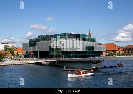 Copenhagen, Denmark, August 21, 2019: The Danish Architecture Center DAC, a modern glass building Stock Photo