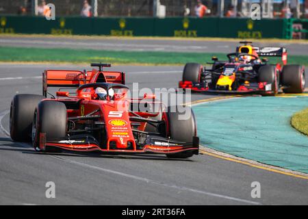 MELBOURNE, AUSTRALIA, MARCH 17: Sebastian VETTEL of Scuderia Ferrari Mission Winnow drives in the 2019 Formula 1 Australian Grand Prix Stock Photo