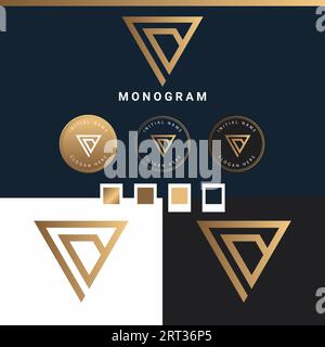 Luxury Initial Letter D Monogram Text Letter Logo Design Stock Vector