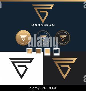 Luxury Initial Letter ZD or DZ Monogram Text Letter Logo Design Stock Vector