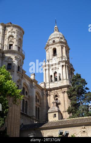 Malaga, Spain, May 25, 2019: Exterior view of the cathedral in the historic city centre Stock Photo