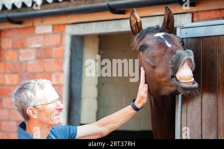 Whitchurch, Shropshire, UK. 10th Sep, 2023. Scenes from the Open Day of Sam Allwood Racing, as part of the National Racehorse Week celebrations. Credit: JTW Equine Images/Alamy Live News Stock Photo