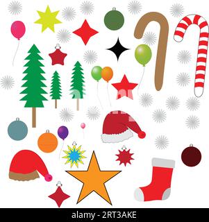 Christmas design. Christmas decorative elements, vector set Stock Vector