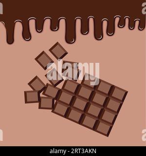 chocolate bar. Chocolate. Pieces. vector illustration Stock Vector
