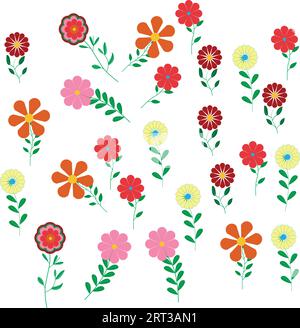 Flowers pattern: Elegant floral tropical pattern with flowers. flower fashion prints. Seamless vector texture. Spring bouquet. Allover floral design Stock Vector