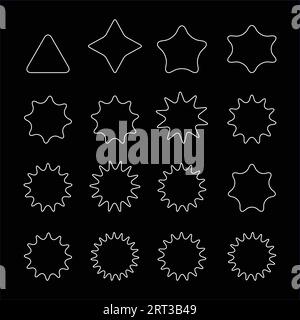 stars set: Vector assets for Christmas stars, festival celebrations, web or game design, and app icons. Vector illustration template isolated Stock Vector
