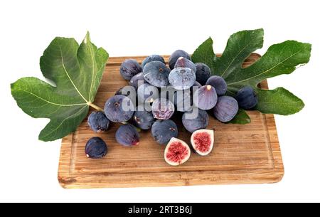 purple figs in front of white background Stock Photo
