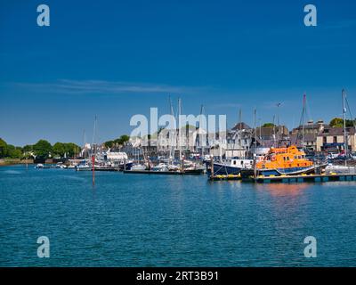 Fishing boats, sailing yachts and leisure craft at Stornoway harbour in the Outer Hebrides, Scotland, UK. Taken on a calm, sunny day in summer. Stock Photo