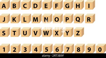Children's abc letter blocks. alphabet blocks. small letter abc and big ...