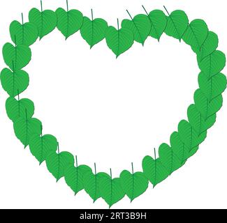 hearten shape leaf photo frame Vector illustration. graphic design elements. festival celebrations, web or game design, and app icons. Stock Vector