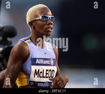 Candice McLeod of Jamaica competing in the women’s 400m at the Allianz Memorial Van Damme at the King Baudouin Stadium, Brussels on the 9th September Stock Photo