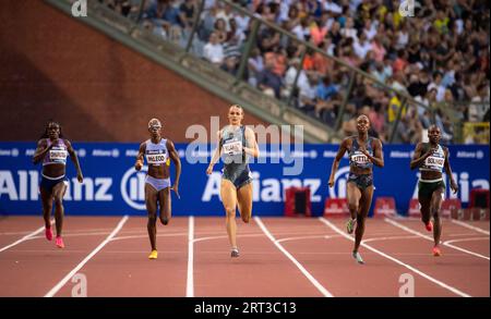 Candice McLeod of Jamaica competing in the women’s 400m at the Allianz Memorial Van Damme at the King Baudouin Stadium, Brussels on the 9th September Stock Photo