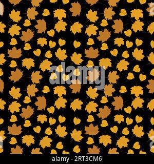 Fall leaves isolated on white background collection. Orange maple leaves pattern. Vector illustration. Stock Vector
