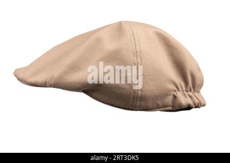 Light brown ascot cap isolated on a white background. Stock Photo