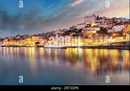 Porto at night, Portugal skyline Stock Photo