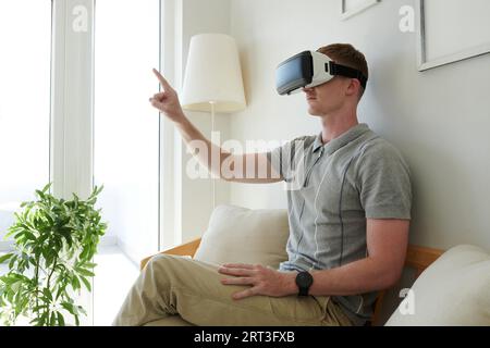 Young businessman working on online product presentation Stock Photo