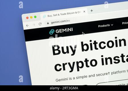 Ostersund, Sweden - June 10, 2023: Gemini crypto exchange website Gemini is a American cryptocurrency exchange platform. Stock Photo