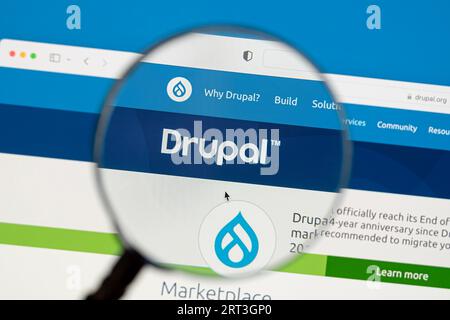 Ostersund, Sweden - Sep 8 2023: Drupal website. Drupal is a free and open-source web content management system (CMS) written in PHP. Stock Photo